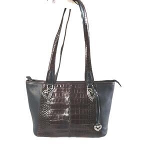 Vintage Brighton Brown N Black Shoulder Leather Bag